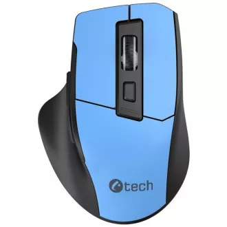 C-TECH Ergo Maus WLM-05, kabellos, 1600DPI, 6 Tasten, USB-Nano-Empfänger, blau