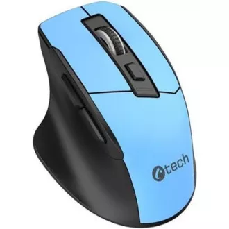 C-TECH Ergo Maus WLM-05, kabellos, 1600DPI, 6 Tasten, USB-Nano-Empfänger, blau