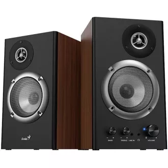GENIUS-Lautsprecher SP-HF1200B, 2.0, 36W, Holz, schwarz-braun GENIUS-Lautsprecher SP-HF1200B, 2.0, 36W, Holz, schwarz-braun