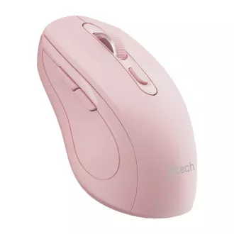 C-TECH Dual Mode Maus WLM-12PK, kabellos, 1600DPI, 6 Tasten, rosa, USB-Nano-Empfänger