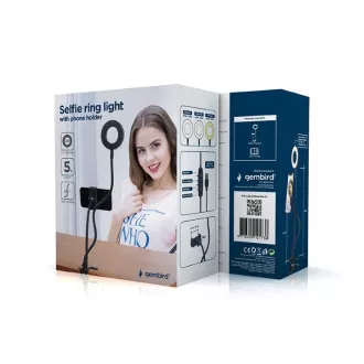 GEMBIRD Selfie-Ecke LED-Ring mit Telefonhalter, USB