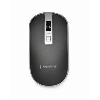 GEMBIRD Maus MUSW-4B-06, schwarz-silber, kabellos, USB-Nano-Empfänger