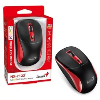 GENIUS Maus NX-7123/ 1200 dpi/ kabellos/ Copilot/ schwarz/ rot