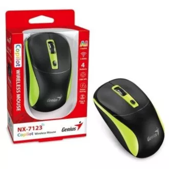 GENIUS Maus NX-7123/ 1200 dpi/ kabellos/ Copilot/ schwarz-grün