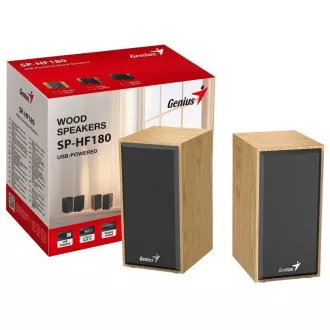 GENIUS Lautsprecher SP-HF180, 3,5mm Klinke, 6W, helles Holz
