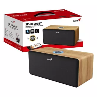 GENIUS Lautsprecher SP-HF505BT, BT, 3,5mm Klinke, 20W, helles Holz