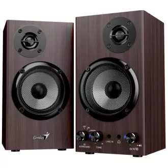 GENIUS Lautsprecher SP-HF520BT, BT, 3,5mm Klinke, 20W, dunkles Holz