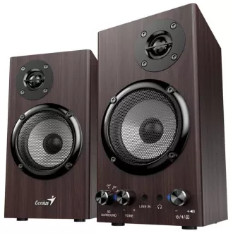 GENIUS Lautsprecher SP-HF520BT, BT, 3,5mm Klinke, 20W, dunkles Holz