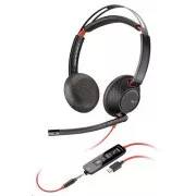 Poly Blackwire 5220 Headset, 3,5 mm Klinke   USB-C/A Adapter, Stereo (lose)