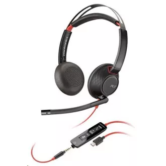 Poly Blackwire 5220 Headset, 3,5 mm Klinke   USB-C/A Adapter, Stereo (lose)