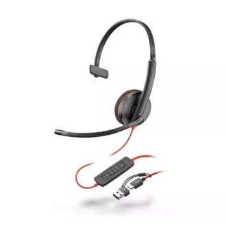 Poly Blackwire 3210 Headset, USB-C/A-Adapter, mono Poly Blackwire 3210 Headset, USB-C/A-Adapter, mono