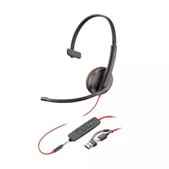 Poly Blackwire 3215 Headset, 3,5 mm Klinke USB-C/A Adapter, mono Poly Blackwire 3215 Headset, 3,5 mm Klinke USB-C/A Adapter, mono