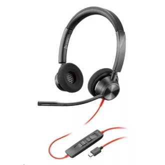 Poly Blackwire 3320 Headset, USB-C/A-Adapter, Stereo