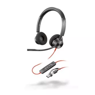 Poly Blackwire 3320 MS Teams Headset, USB-C/A-Adapter, Stereo