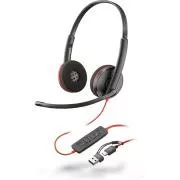 Poly Blackwire 3220 Headset, USB-C/A-Adapter, Stereo