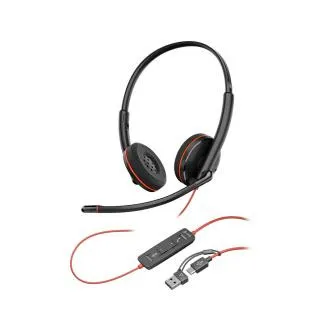 Poly Blackwire 3220 Headset, USB-C/A-Adapter, Stereo Poly Blackwire 3220 Headset, USB-C/A-Adapter, Stereo