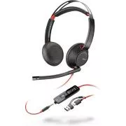 Poly Blackwire 5220 Headset, 3,5 mm Klinke   USB-C/A Adapter, Stereo