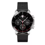Garett Smartwatch V10 Silber-schwarzes Leder