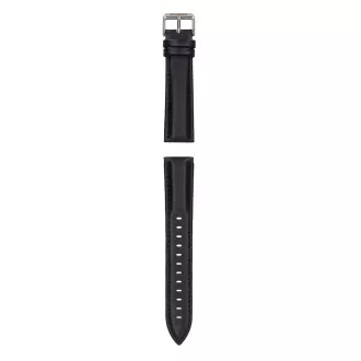 Garett Universalband 20 mm, schwarz mit silberner Schließe, Leder
