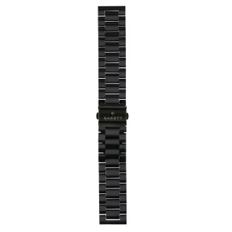 Garett Universalband 22 mm, schwarzes Metall, Massivbauweise