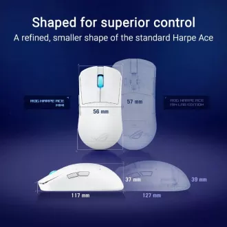 ASUS Gaming-Maus ROG Harpe Ace Mini, Drahtlos BT, RF 2.4GHz, Weiß ASUS Gaming-Maus ROG Harpe Ace Mini, Drahtlos BT, RF 2.4GHz, Weiß