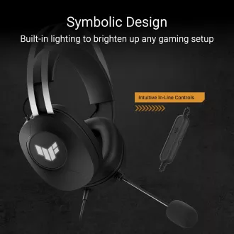 ASUS Headset TUF Gaming H1 GEN II, Kabelgebundenes Gaming-Headset, Schwarz