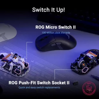ASUS Maus ROG Keris II Origin, kabellose Gaming-Maus, schwarz