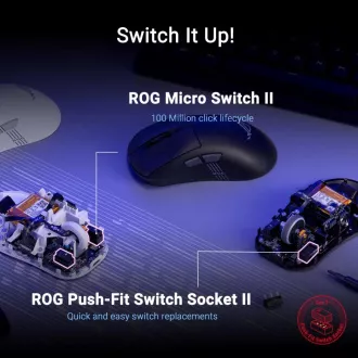 ASUS Maus ROG Keris II Origin, kabellose Gaming-Maus, weiß