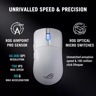 ASUS Gaming-Maus ROG Harpe II Ace, Drahtlos, Weiß