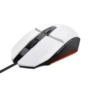 TRUST Maus GXT 109W FELOX Gaming Maus, optisch, USB, weiß