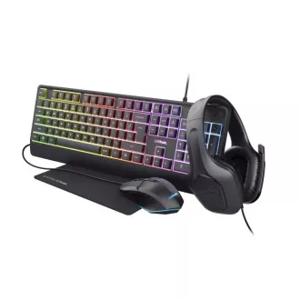 TRUST Headset   Maus   Tastatur   Mauspad GXT 792 Quadrox 4in1 Gaming Bundle