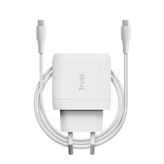 TRUST Ladegerät 45W Maxo, USB-C, Wandladegerät, 2m USB-C Kabel, weiß