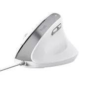 TRUST Maus Bayo II Ergonomische vertikale Maus, USB, weiß