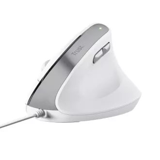 TRUST Maus Bayo II Ergonomische vertikale Maus, USB, weiß
