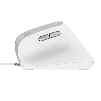 TRUST Maus Bayo II Ergonomische vertikale Maus, USB, weiß