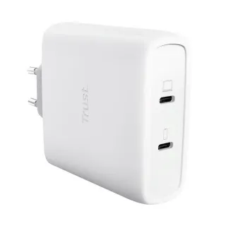 TRUST GaN MAXO 100W 2-Port USB-C Ladegerät, weiß TRUST GaN MAXO 100W 2-Port USB-C Ladegerät, weiß