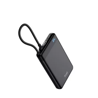 TRUST Powerbank Fiera, 10000 mAh, Mit Kabel, 2x USB-C, schwarz