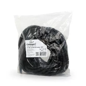 C-Tech CABLEXPERT Kabelspirale, 12mm, 10 m, schwarz