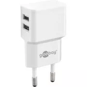 Goobay Strom- und Ladeadapter 230V auf 2x USB, max.2, 4A, weiß
