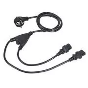 C-TECH 220/230V Netzkabel, 1, 8m, Y-Abzweig, VDE
