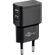 Goobay Strom- und Ladeadapter 230V auf 2x USB, max.2, 4A, schwarz