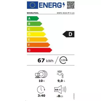 Whirlpool WSFO 3O34 PF X Freistehender Geschirrspüler Whirlpool WSFO 3O34 PF X Freistehender Geschirrspüler