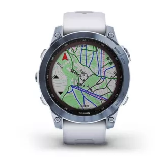 Garmin fenix 7 Sapphire Solar, Titan Blau/ Weiß Silikonband, EU Garmin fenix 7 Sapphire Solar, Titan Blau/ Weiß Silikonband, EU