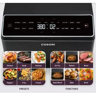 Cosori Dual Blaze 6.4L SMART Heißluftfritteuse 5x Spieß und Grill. Grillplatte, schwarz Cosori Dual Blaze 6.4L SMART Heißluftfritteuse 5x Spieß und Grill. Grillplatte, schwarz