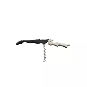 Orava WO-8 Hebel-Wein- und Bieröffner, zweistufig, praktisches Messer, schwarz