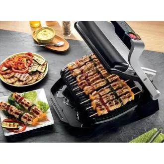 Tefal GC712D34 Elektrogrill OptiGrill Inox, 2000 W, 6 Programme, Thermostat, Saftschale, silber/schwarz Tefal GC712D34 Elektrogrill OptiGrill Inox, 2000 W, 6 Programme, Thermostat, Saftschale, silber/schwarz