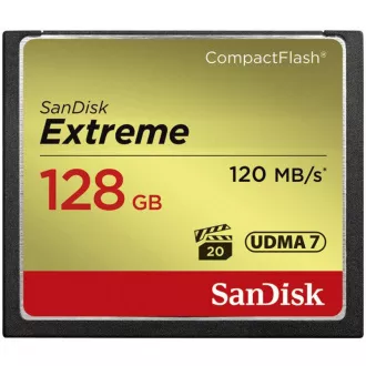 SanDisk Compact Flash-Karte 128GB Extreme (R:120/W:85 MB/s UDMA7)