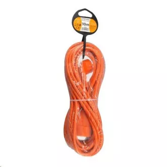 Solight Verlängerungskabel - Stecker, 1 Buchse, 10m, 3 x 1mm2, orange