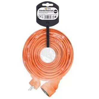 Solight Verlängerungskabel - Stecker, 1 Buchse, 10m, 3 x 1mm2, orange