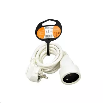 Solight Verlängerungskabel - Stecker, 1 Buchse, weiß, 1, 5m